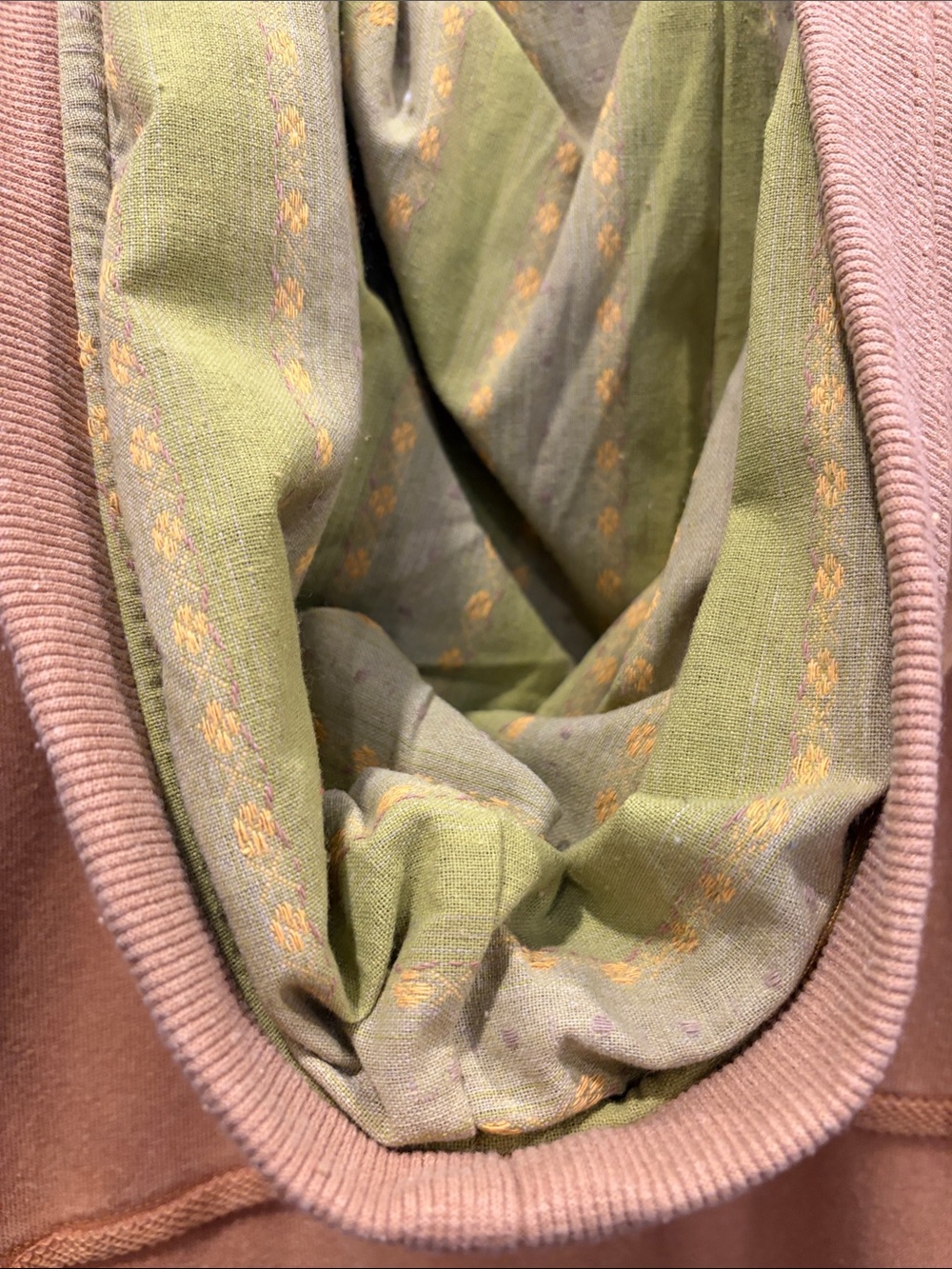 Patchwork Zip Hoodie in Camel with Multi-Color Panels - Picture 3 of 4